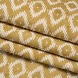 Cotton and Linen Canvas Print - Gold Diamonds and Dots - British Imported