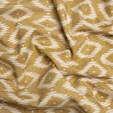 Cotton and Linen Canvas Print - Gold Diamonds and Dots - British Imported