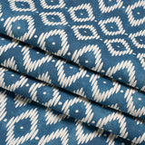 Cotton and Linen Canvas Print - Midnight Diamonds and Dots - British Imported