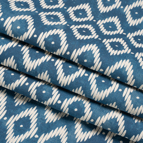 Cotton and Linen Canvas Print - Midnight Diamonds and Dots - British Imported