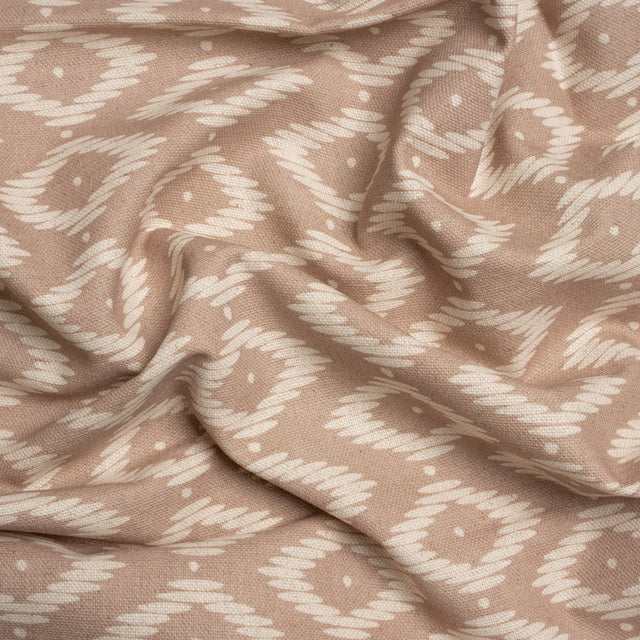 Cotton and Linen Canvas Print - Rose Diamonds and Dots - British Imported