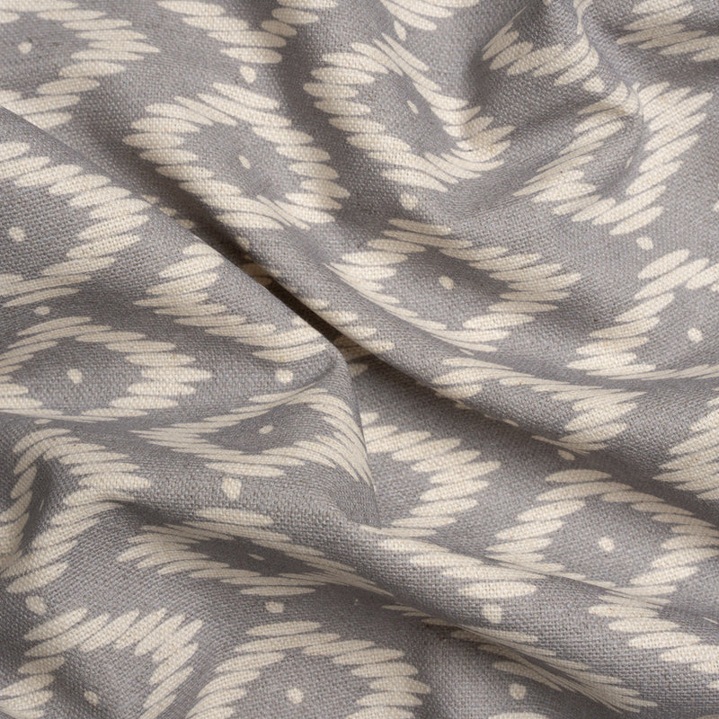 Cotton and Linen Canvas Print - Smoke Diamonds and Dots - British Imported
