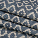 Cotton and Linen Canvas Print - Steel Diamonds and Dots - British Imported