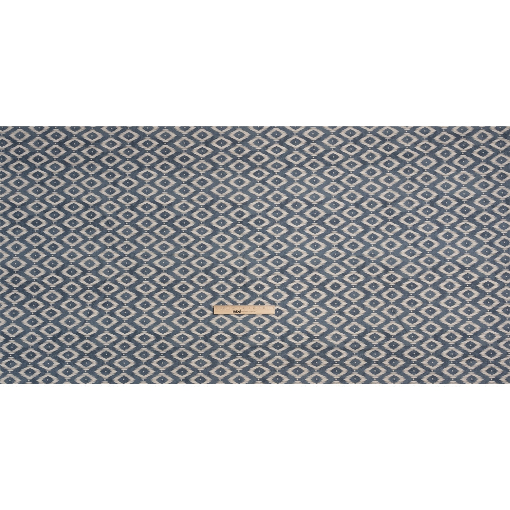 Cotton and Linen Canvas Print - Steel Diamonds and Dots - British Imported