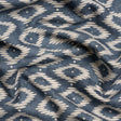 Cotton and Linen Canvas Print - Steel Diamonds and Dots - British Imported