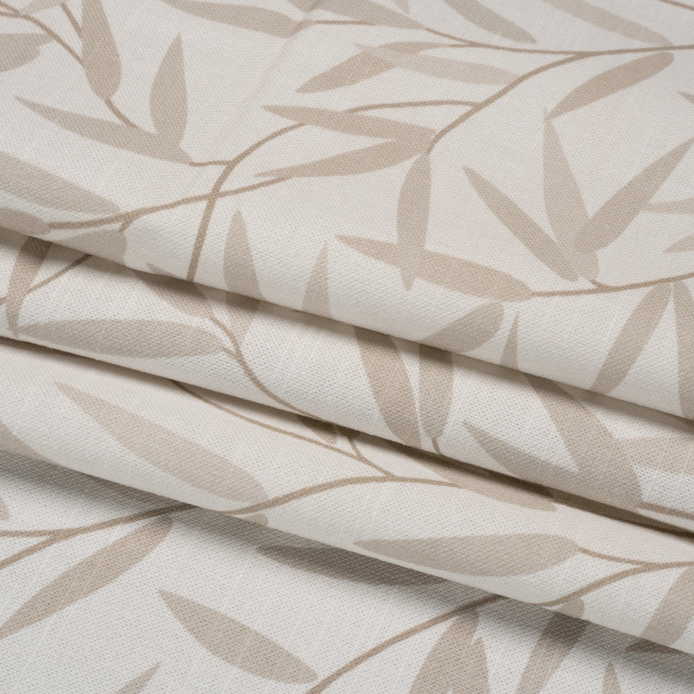 Cotton Canvas Print - Natural Willow Leaves - British Imported