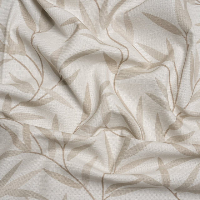 Cotton Canvas Print - Natural Willow Leaves - British Imported
