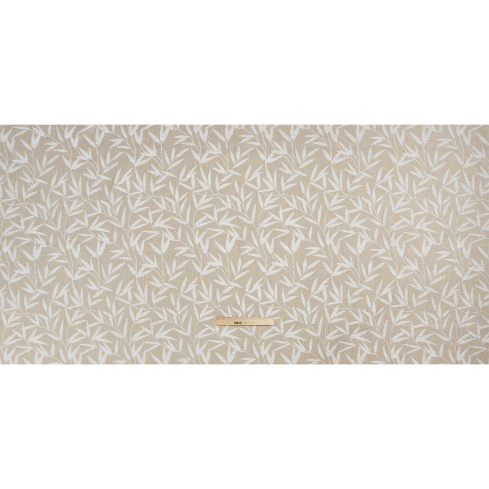 Chenille Drapery Jacquard - Natural Willow Leaves - British Imported