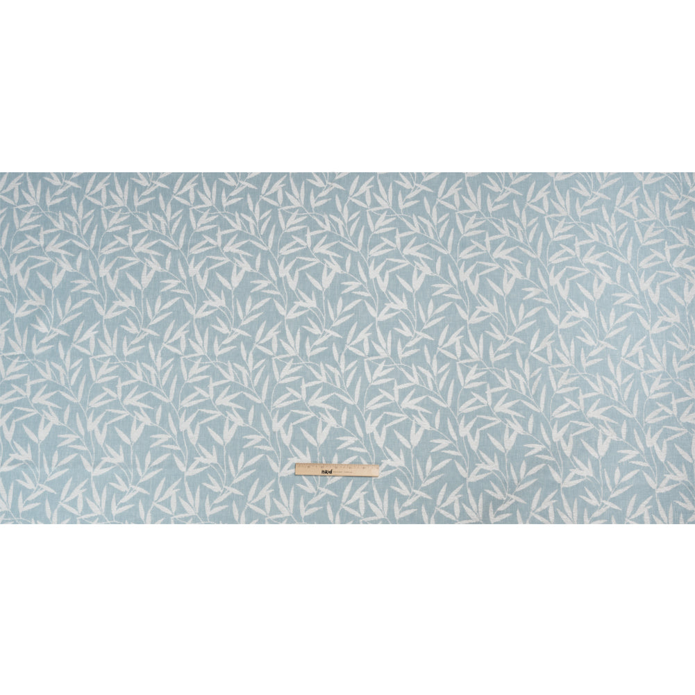 Chenille Drapery Jacquard - Pale Seaspray Willow Leaves - British Imported