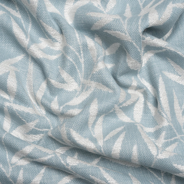Chenille Drapery Jacquard - Pale Seaspray Willow Leaves - British Imported
