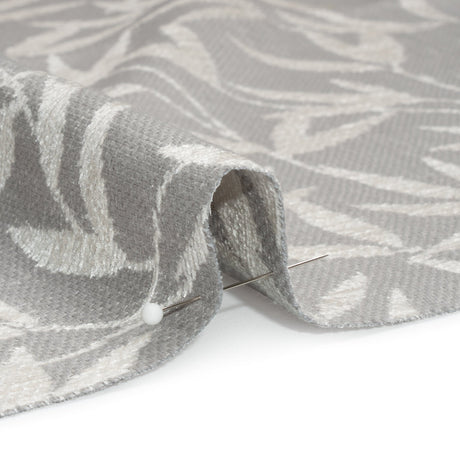 Chenille Drapery Jacquard - Steel Willow Leaves - British Imported
