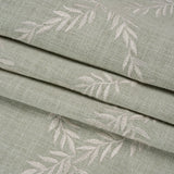 Embroidered Slubbed Drapery Woven - Duckegg Leafy Lattice - British Imported