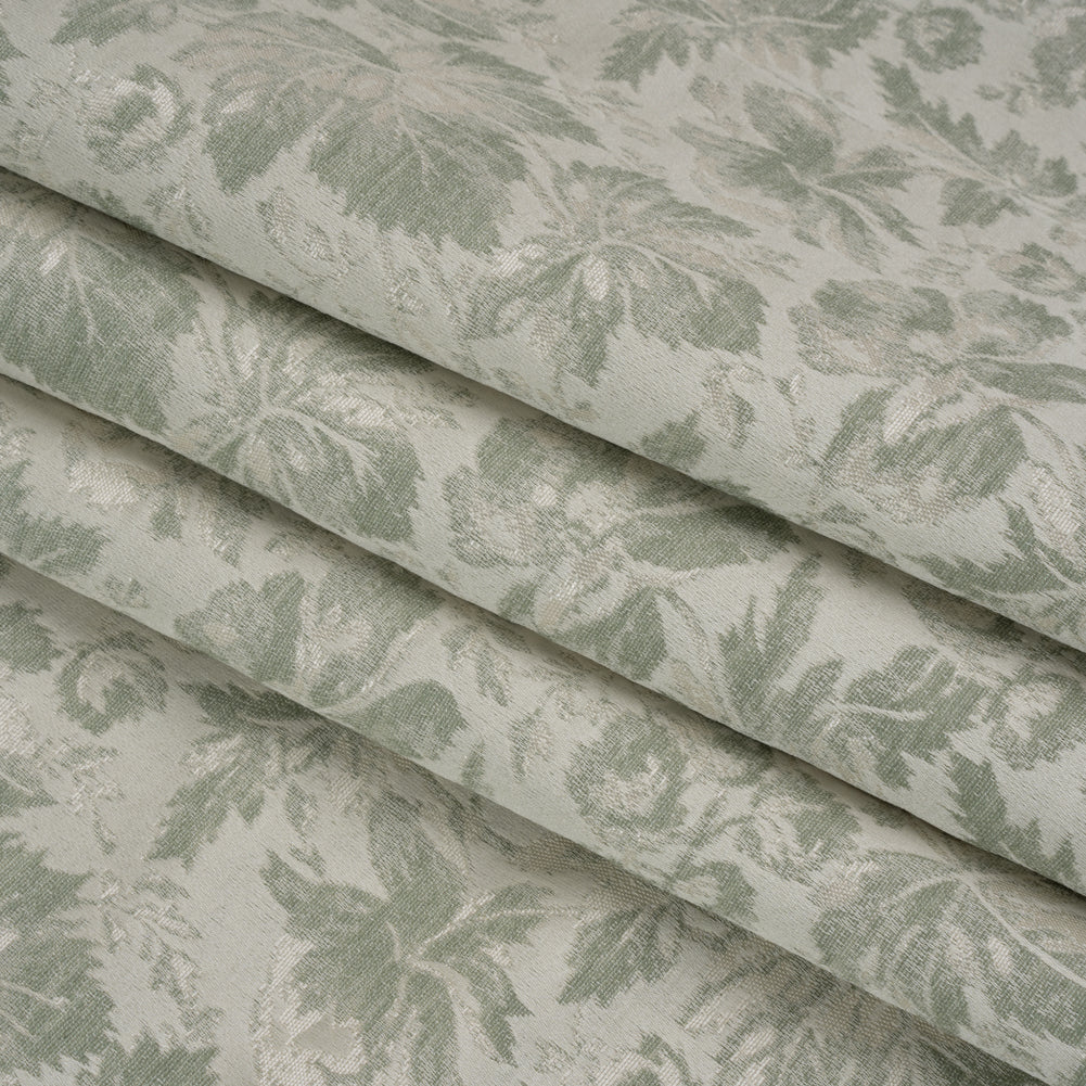 Drapery Jacquard - Duckegg Leaves and Buds - British Imported