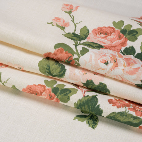 Brushed Cotton Canvas Print - Natural Elegant Floral - British Imported