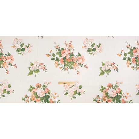 Brushed Cotton Canvas Print - Natural Elegant Floral - British Imported