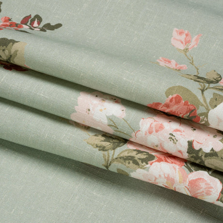 Brushed Cotton Canvas Print - Sage Elegant Floral - British Imported