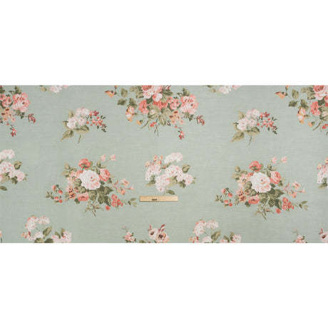 Brushed Cotton Canvas Print - Sage Elegant Floral - British Imported