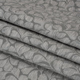 Drapery Jacquard - Steel All-Over Leaves - British Imported