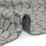 Drapery Jacquard - Steel All-Over Leaves - British Imported