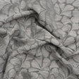 Drapery Jacquard - Steel All-Over Leaves - British Imported