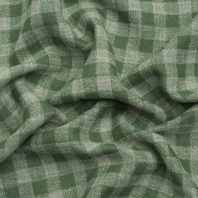 Drapery Woven - Bottle Green Gingham - British Imported