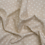 Slubbed Cotton Canvas Print - Almond Little Stars - British Imported