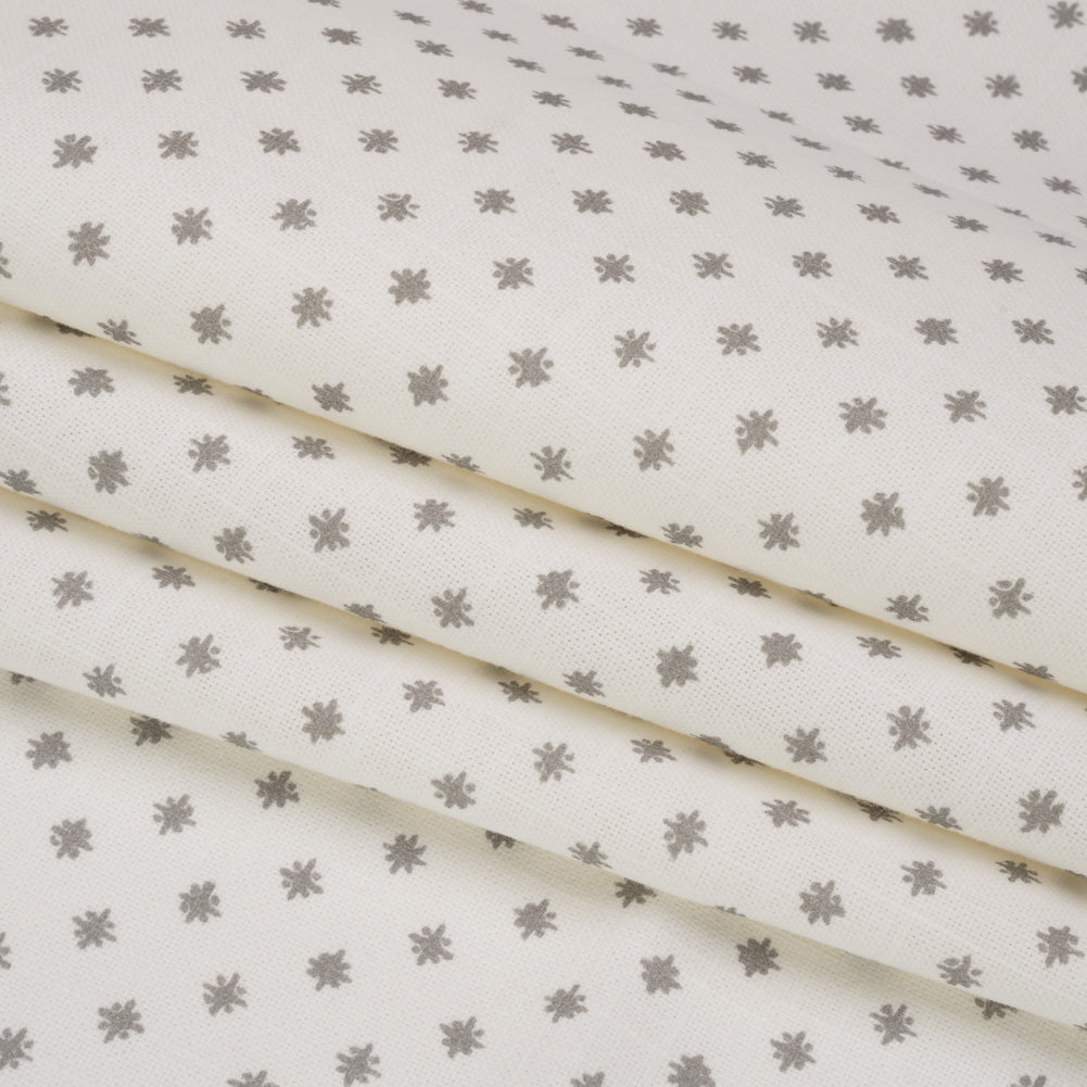Slubbed Cotton Canvas Print - Steel Little Stars - British Imported