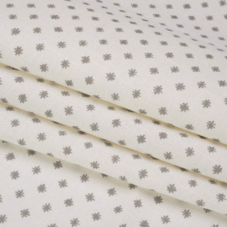 Slubbed Cotton Canvas Print - Steel Little Stars - British Imported