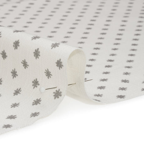 Slubbed Cotton Canvas Print - Steel Little Stars - British Imported