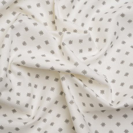 Slubbed Cotton Canvas Print - Steel Little Stars - British Imported