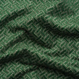 Chenille Jacquard - Bottle Green Geometric Basketweave - British Imported