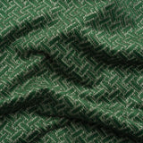 Chenille Jacquard - Bottle Green Geometric Basketweave - British Imported