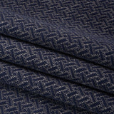 Chenille Jacquard - French Navy Geometric Basketweave - British Imported