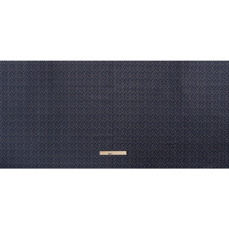 Chenille Jacquard - French Navy Geometric Basketweave - British Imported
