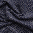 Chenille Jacquard - French Navy Geometric Basketweave - British Imported