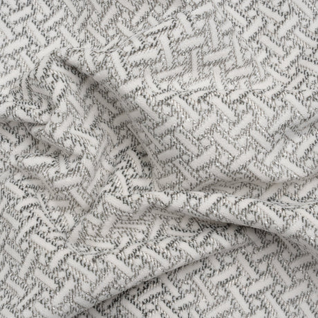 Chenille Jacquard - Steel Geometric Basketweave - British Imported