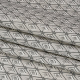 Slubbed Cotton Canvas Print - Silver Diamonds - British Imported