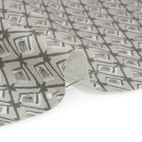Slubbed Cotton Canvas Print - Silver Diamonds - British Imported