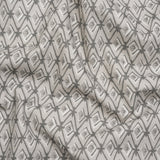 Slubbed Cotton Canvas Print - Silver Diamonds - British Imported