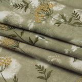Cotton Canvas Print with Floral Embroidery - Ivy Tie Dye Spots - British Imported