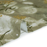 Cotton Canvas Print with Floral Embroidery - Ivy Tie Dye Spots - British Imported