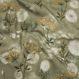 Cotton Canvas Print with Floral Embroidery - Ivy Tie Dye Spots - British Imported