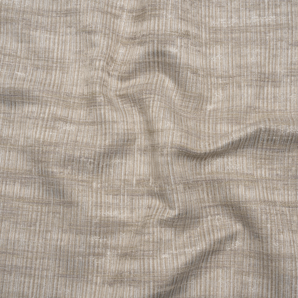 Textured Recycled Polyester Drapery Jacquard - Oyster Abstract - British Imported