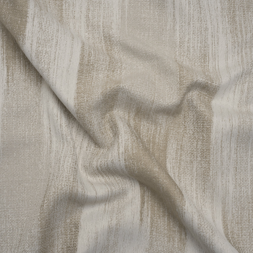 Recycled Polyester Jacquard - Oyster Brushstroke Striations - British Imported