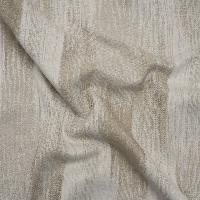 Recycled Polyester Jacquard - Oyster Brushstroke Striations - British Imported