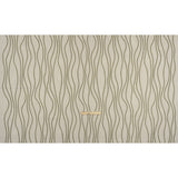 Embroidered Linen-Look Polyester Drapery Woven - Moss Leafy Wavy Lines and Watercolor Texture - British Imported