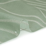 Embroidered Linen-Look Polyester Drapery Woven - Opal Leafy Wavy Lines and Watercolor Texture - British Imported