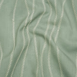 Embroidered Linen-Look Polyester Drapery Woven - Opal Leafy Wavy Lines and Watercolor Texture - British Imported