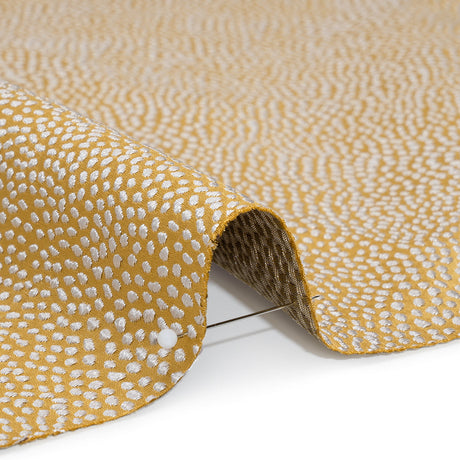Recycled Polyester Jacquard - Buttercup Little All-Over Spots - British Imported