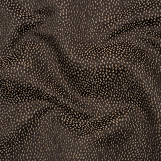Recycled Polyester Jacquard - Chocolate Little All-Over Spots - British Imported
